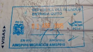 Ecuador Entry Stamp